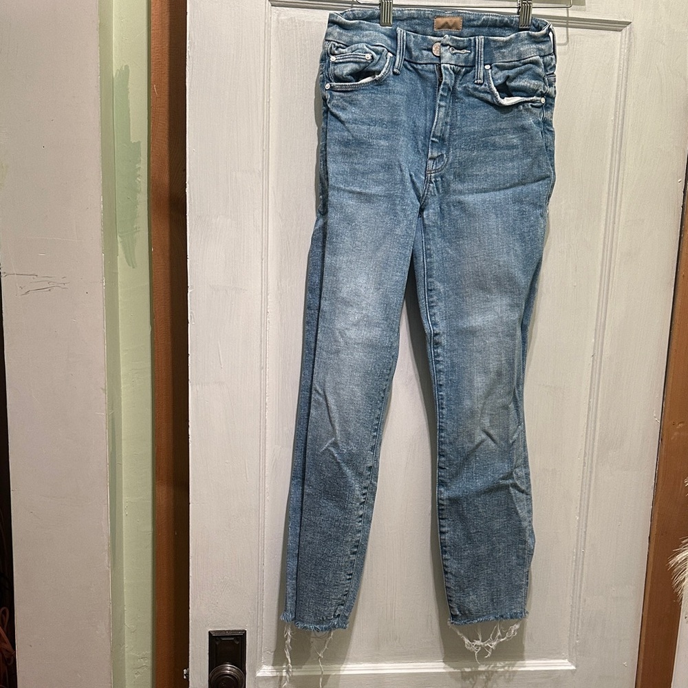 MOTHER Light Blue Cropped Jeans